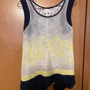 Ryu Lace Blouse in Yellow and Navy